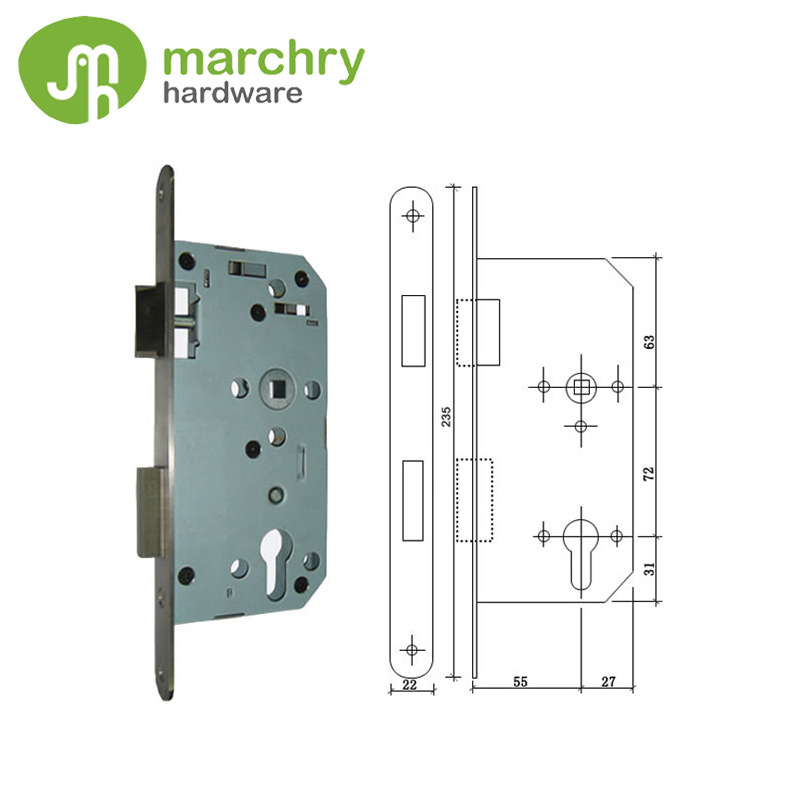 Euro Stainless Steel Security Mortise Door Locks for Aluminium Doors