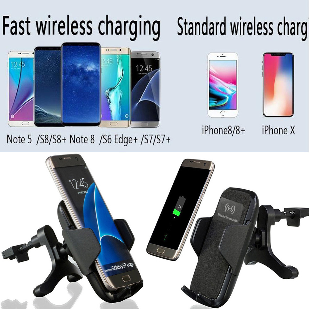 Qi Wireless Car Charger Fast Charging Station/Holder/Mount (W8)