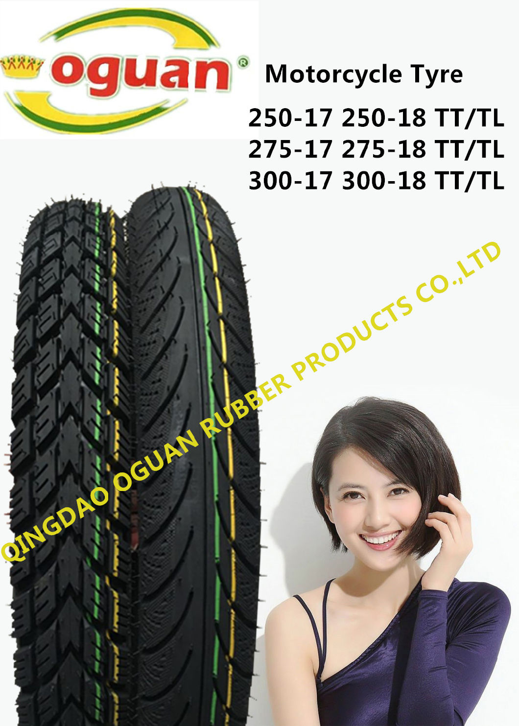 Produce Tubeless Motorcycle Tire (300-17 300-18 110/90-16)