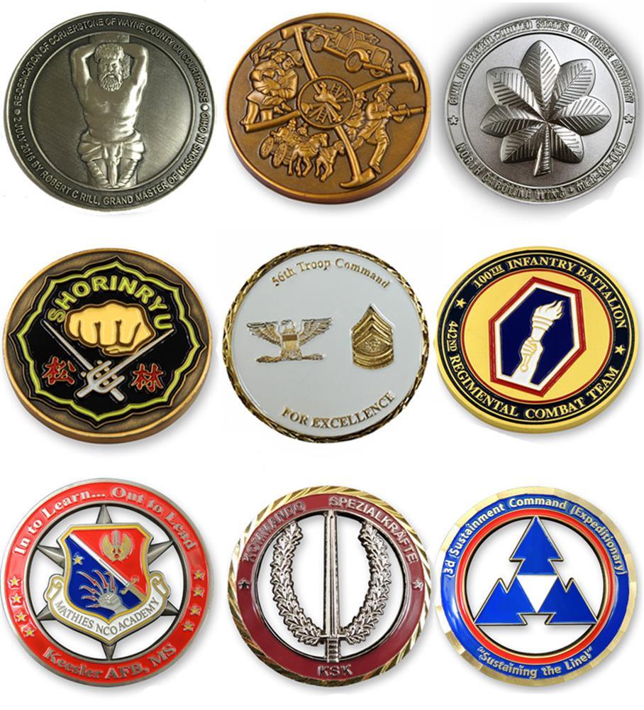 Gear Shape Antique Plating Military Challenge Coin