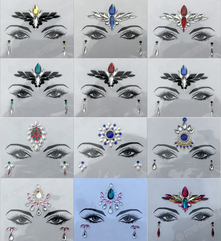 Gemstones Face Rhinestones Forehead Jewelry Body Jewelry Stickers