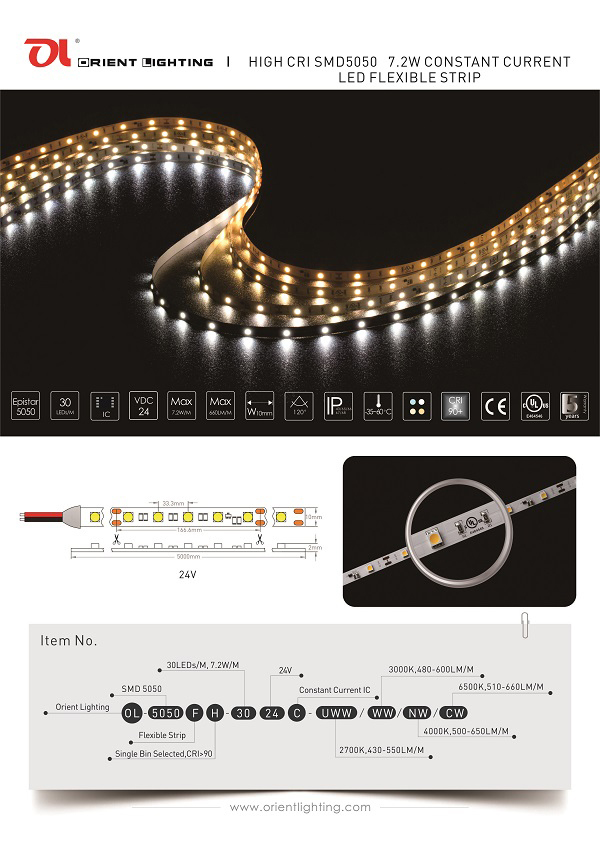 30 LEDs/M SMD 5050 Flexible LED Strip Light