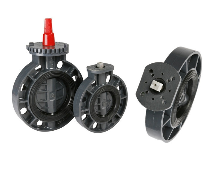 DIN ANSI JIS Standard PVC Non Actuator Butterfly Valve for Electric & Pneumatic Actuator Usage