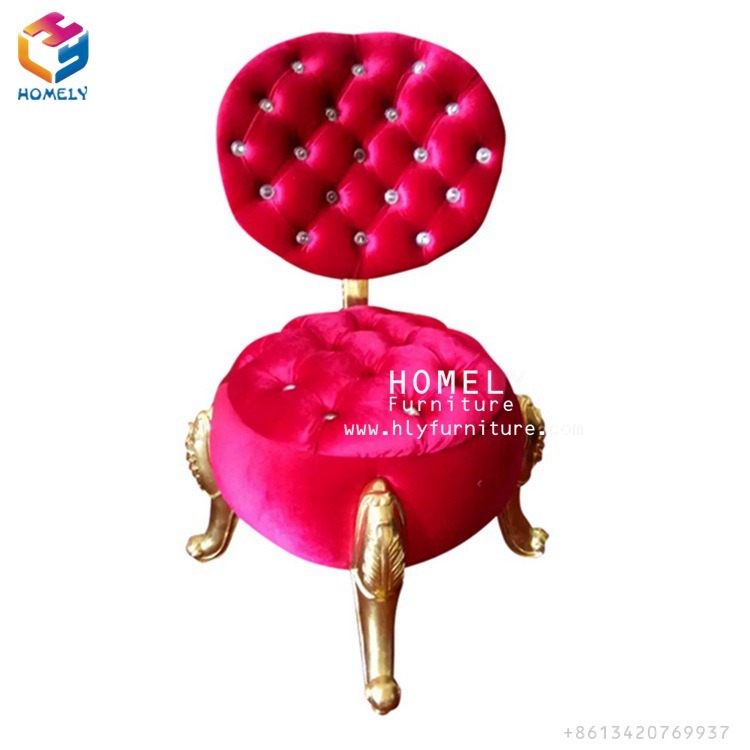 Hot Pink Stool Bench Fancy Wooden Bench with Button
