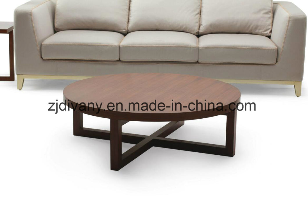 Modern Wooden Round Coffee Table (T-74A)
