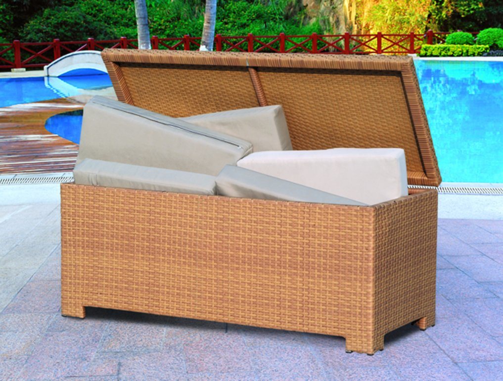 Aluminum Frame Adjustable Outdoor Rattan Cushion Storage Box (TG-5033)