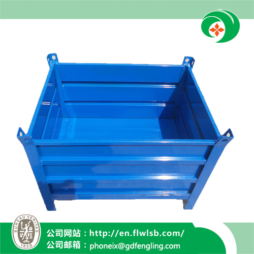 Collapsible Metal Turnover Container for Warehouse Storage