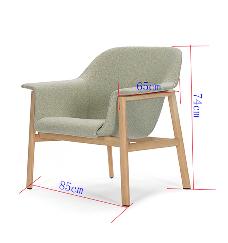 Modern Wooden Leg Fabric Sofa Chair Living Room Hotel Furniture