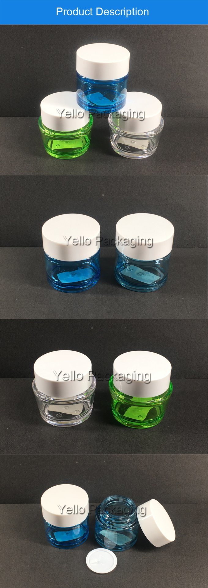 Customized Plastic Packaging Acrylic Cosmetic Cream Jar