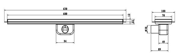 Shower Linear Drain Stainless Steel 304 (SLD1032)