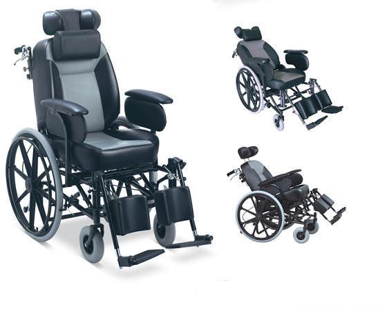 Heavy Duty Reclining Steel Wheelchair with Mag Wheel