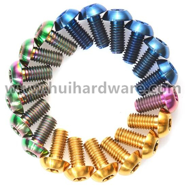 Anodized Titanium Torx Button Head Screws with Different Colors