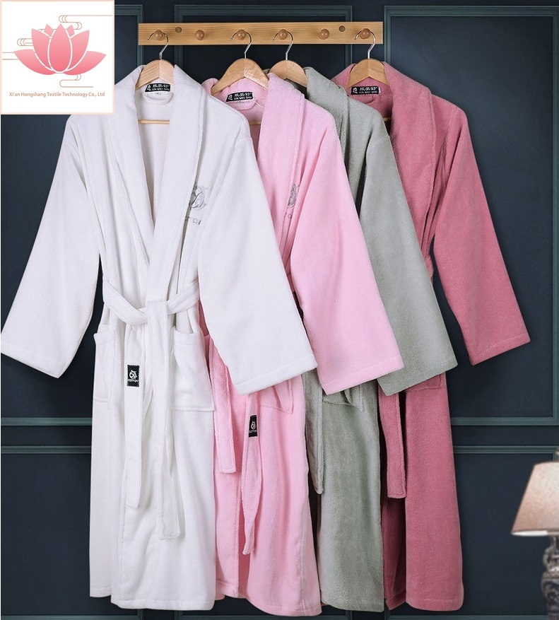 Cheap White Luxury Cotton Pajamas Terry Hotel Bathrobe