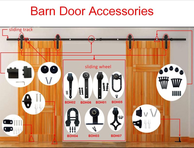 Bent Strap Flat Track Barn Door Hardware Kit