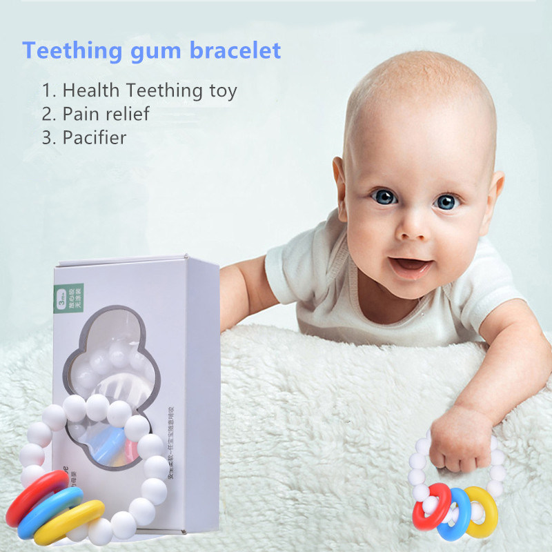 Food Grade Silicone Baby Teething Gum Teether Bracelet Toy