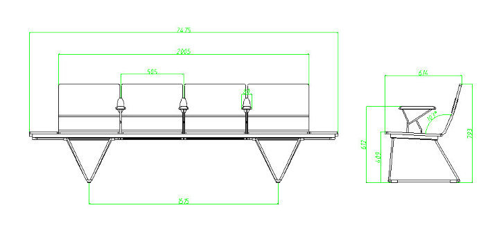 New Design Airport Waiting Chair Bench