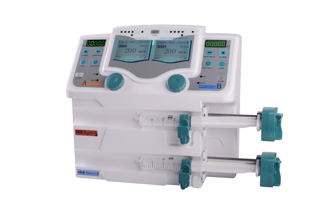 Ce Approved Medical Automatic Double Channel Syringe Pump for Hospital-Byz-810tu