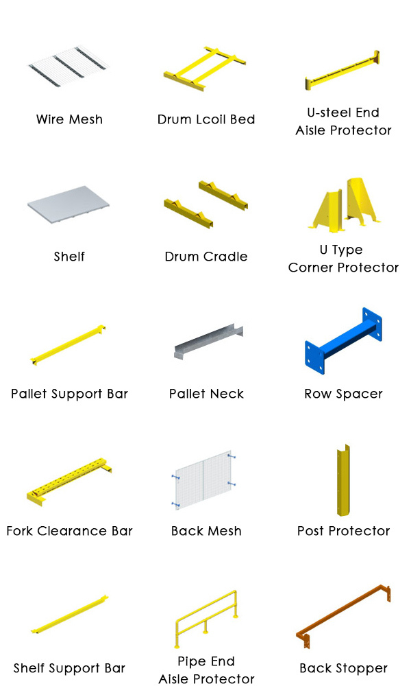 Warehouse Industrial Metal Steel Storage Shelving Steel Selective Pallet Rack