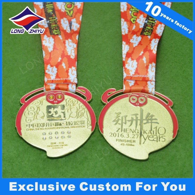 Custom 3D Gold Silver Bronze Medal Sports Day Medal Metal Gold Medal with Neck Ribbon