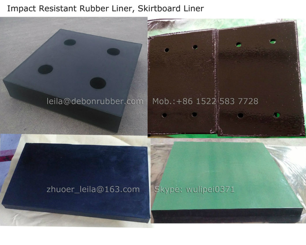 Rubber Wear Plate with Steel Plate and Stud Duro 60
