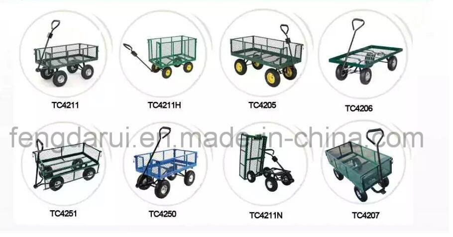 Folding Aluminum Garden Tool Cart Tc4513al with Four Pneumatic Wheels