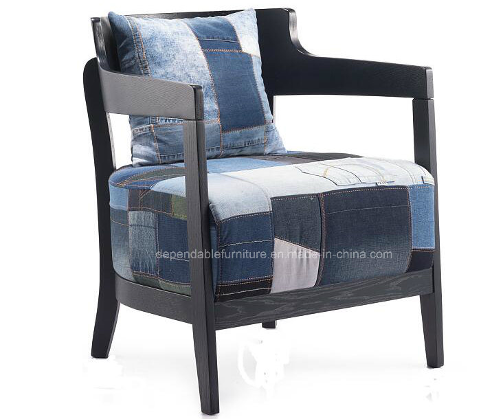 Living Room Jeans Wooden Lounge Occasional Chair