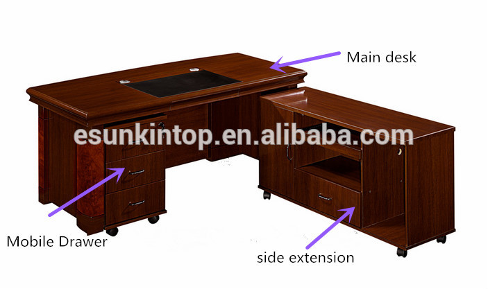 Walnut Wood Veneer Office Desk China Manufacturer