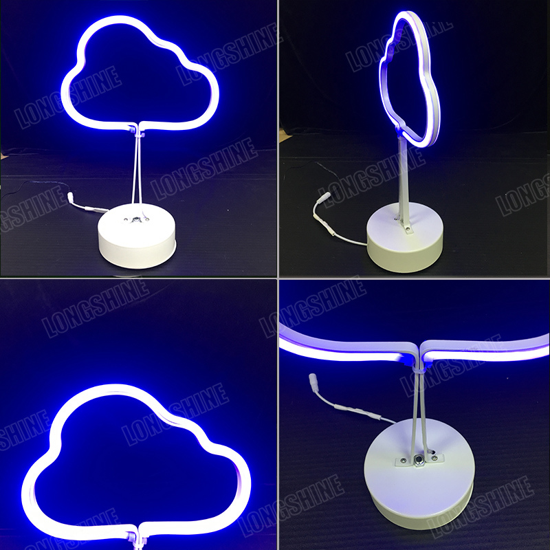 Custom Sign LED Flamingo Coconut Tree Cloud Cactus Neon Table Light for Desk