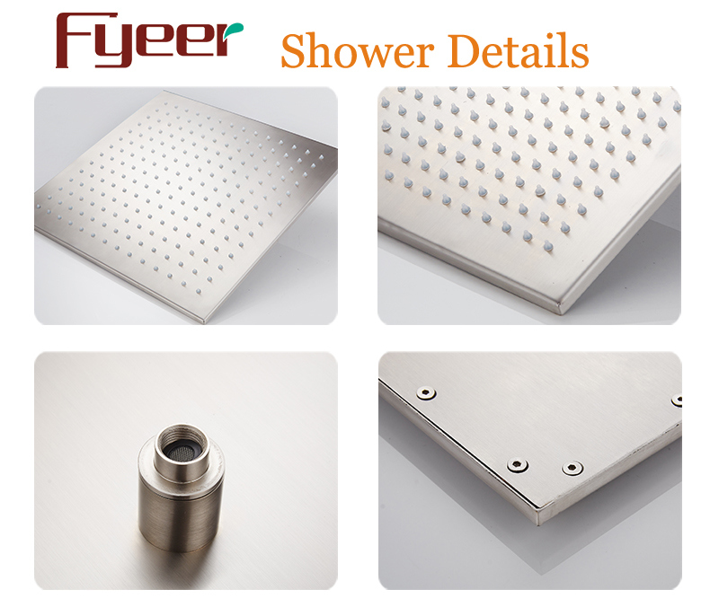 Fyeer 304 stainless Steel Chrome Plated LED Shower Head