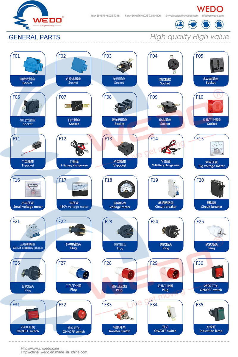 Impeller/Plug/Circuit Breaker/Gasket/Wheels Generators Water Pump High Pressure General Spare Parts