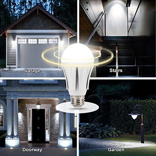 12W E26 Auto on/off Smart Lamp Bulb Radar Senso Light Bulb for Garage Yard