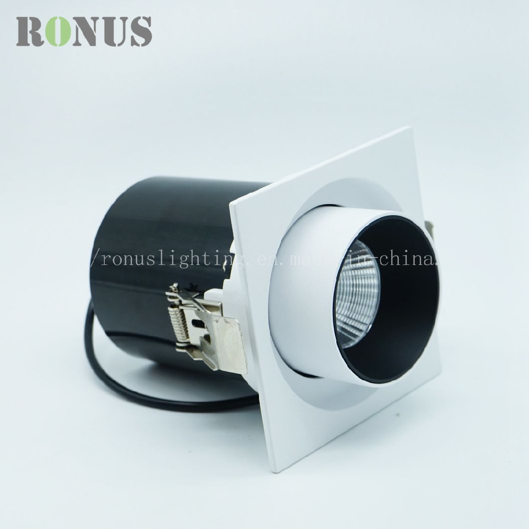 Anti-Glare LED COB Spotlight Recessed Adjustable Spot Light Lamp Foshan Manufacturer Ceiling Indoor Lighting Downlight