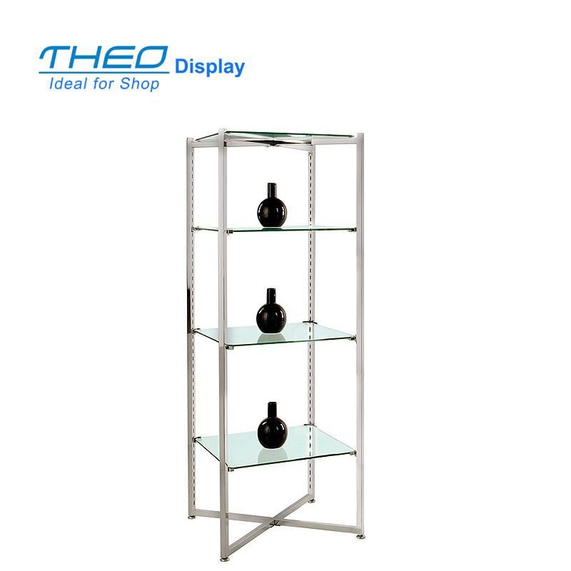 High Quality Glass Tier Metal Frame Display Cabinet for Valuables