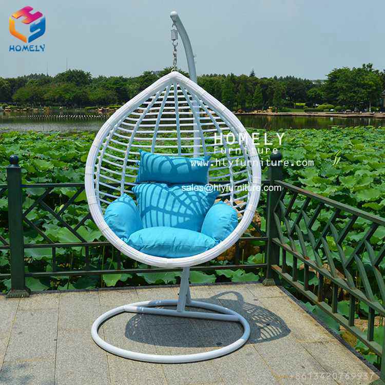 Popular Patio Garden Furniture Rattan Swing Outdoor Chair with Textilene