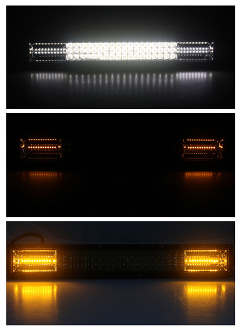 136W 20inch 8000lm Three Row Strobe LED Light Bar Side Bracket and Bottom Bracket Available off Road Jeep 4X4 LED Bar