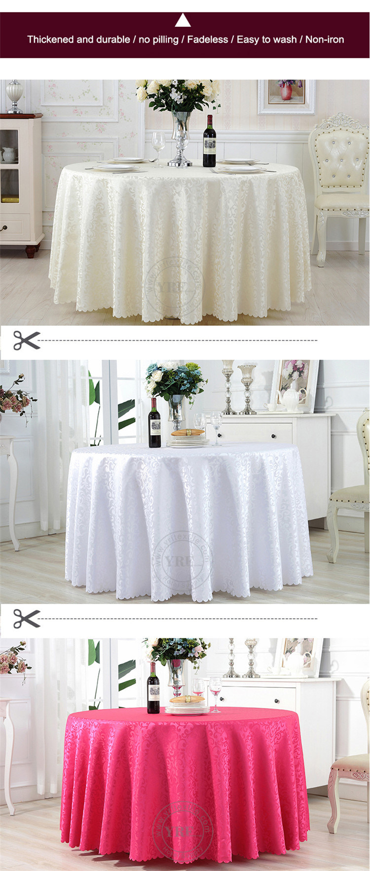 Wedding White Rosette Round Embroidery Tablecloth