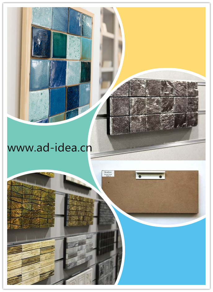 Knock Down MDF Metal Display Fixture Freestanding Stone Stand Artificial Square Floor Tile Display