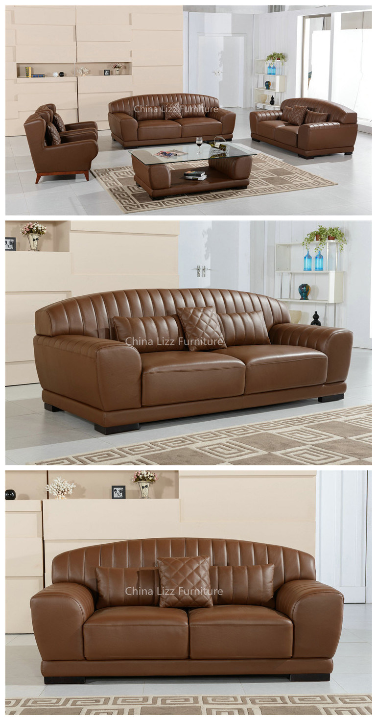 Luxury Elegant Furniture Genuine Leather Sofa for Hotels Lobby