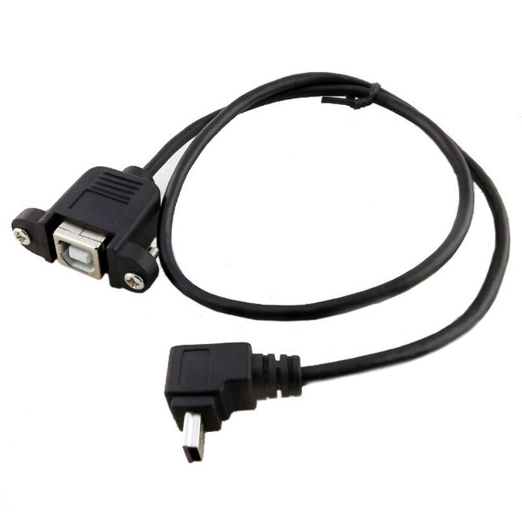 USB 2.0 Bf to up/Down Angled Mini USB Panel Mount Cable