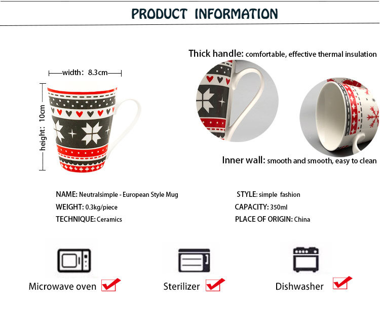350ml Christmas Promotional Ceramic Coffee Tea Mugs