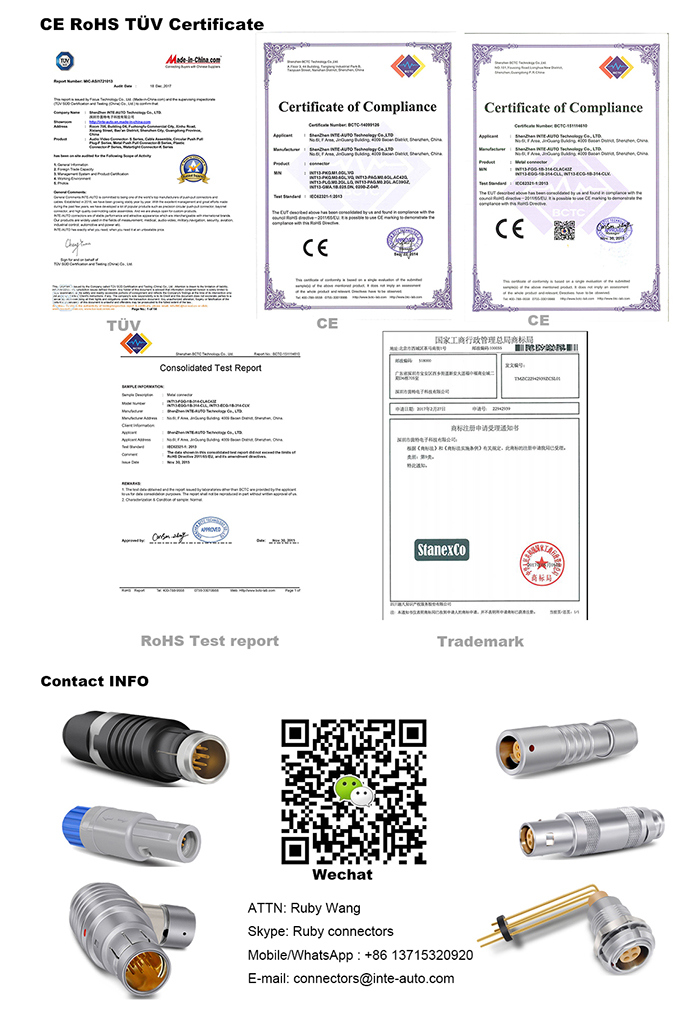 Multipin Industry Aviation Electrical Connectors Compatible Fischers