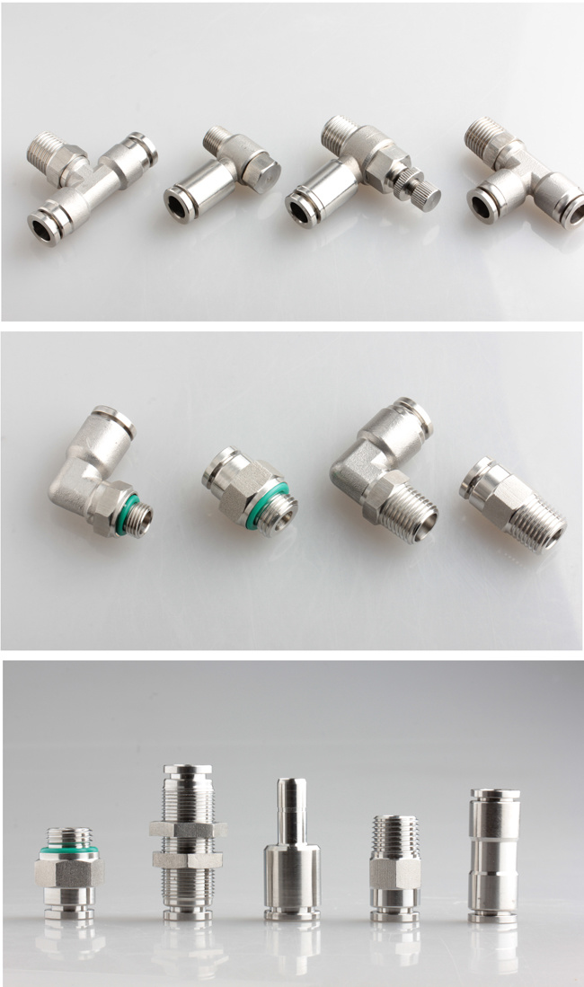 Metal Push in Connector Female Straight Fitting 1/2
