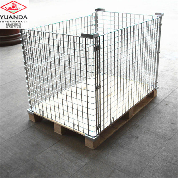 Warehouse Storage Equipment Wire Mesh Folding Storage Cage