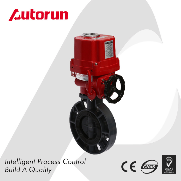 Chinese Wenzhou Manufacturer PVC Explosion Proof Motorized Butterfly Valve