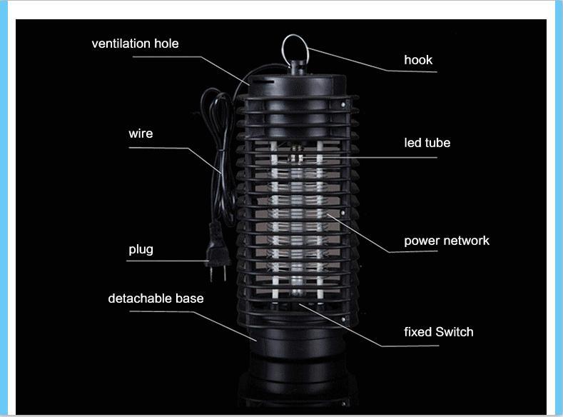 Mosquito& Fly LED UV Light Bug Zapper Killer Lamp