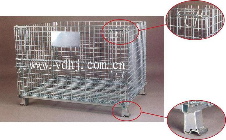 Folding Wire Mesh Storage Cage, Warehouse Container (YD-K)