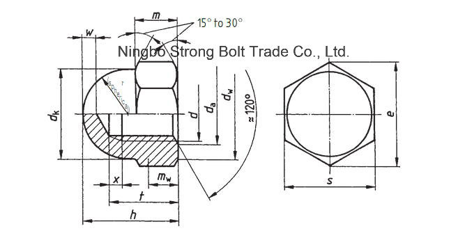 High Quality One Piece Type Carbon Steel DIN1587 Hexagon Dome Cap Nut