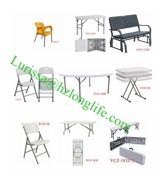 6FT HDPE Blow Molding Plastic Folding Camping Table