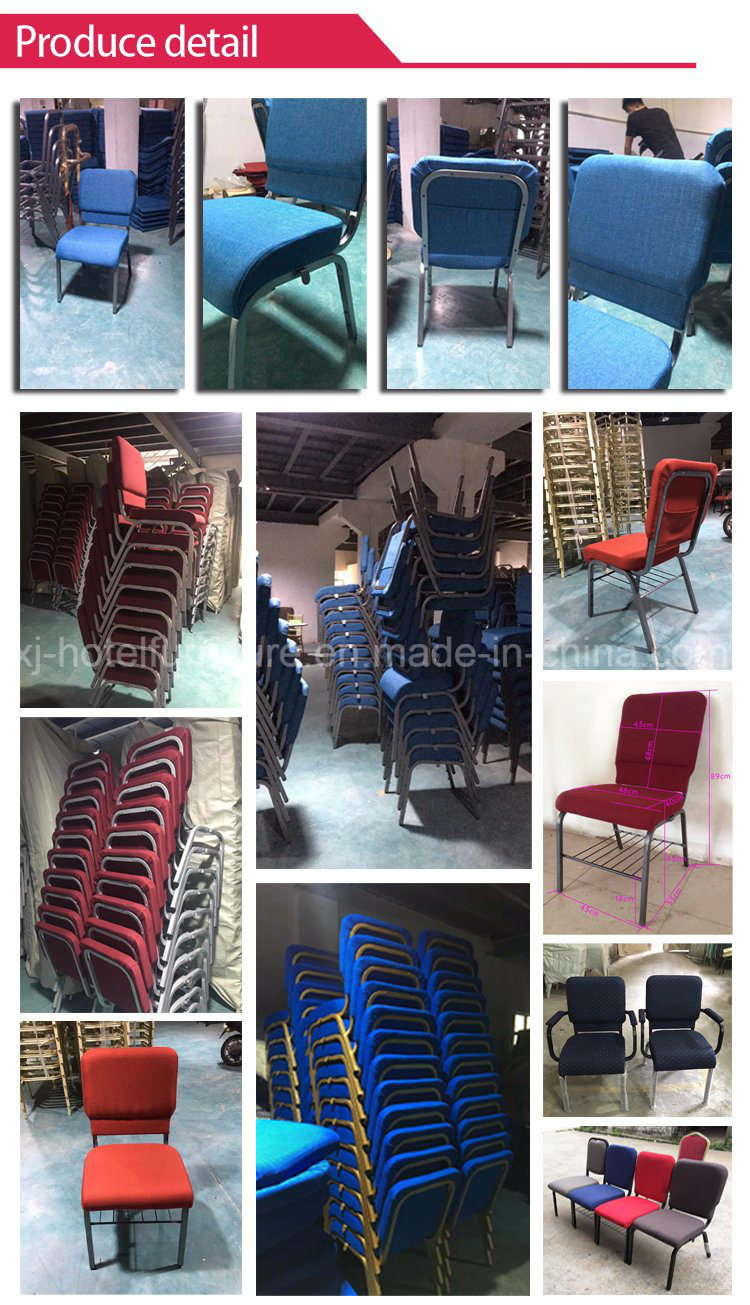 Strong Metal Steel Stacking Red Blue Church Chair for Auditorium