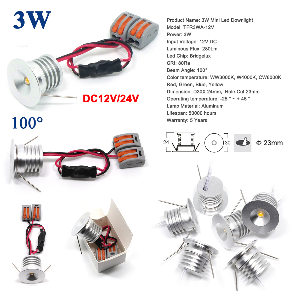 3W 12V 24V LED Bulb Spotlight 240lm Door Wall Lamp